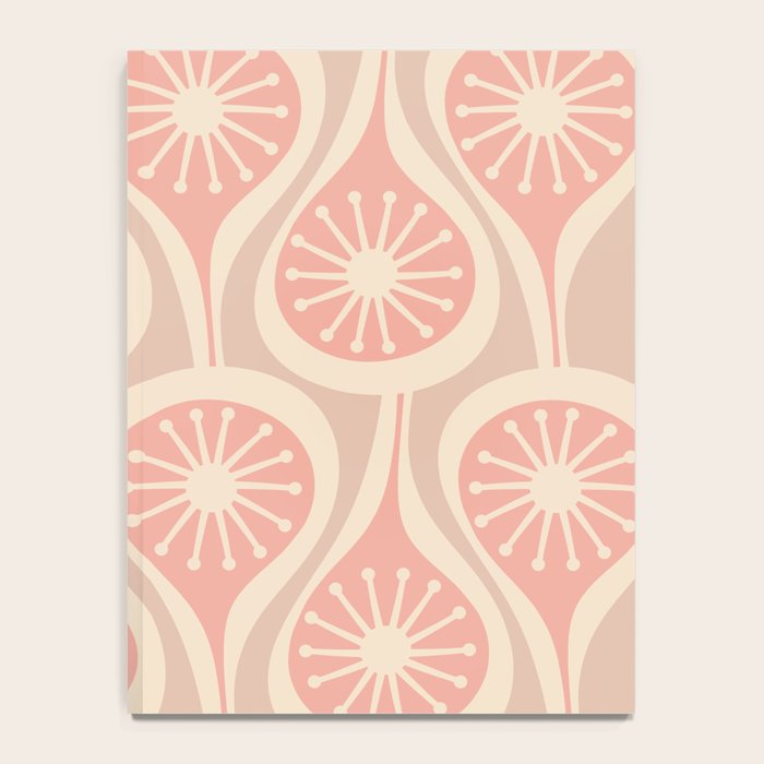 Mid Century Modern Atomic Drops Retro Pattern in Dusky Blush Pink Notebook Gallery Image 4