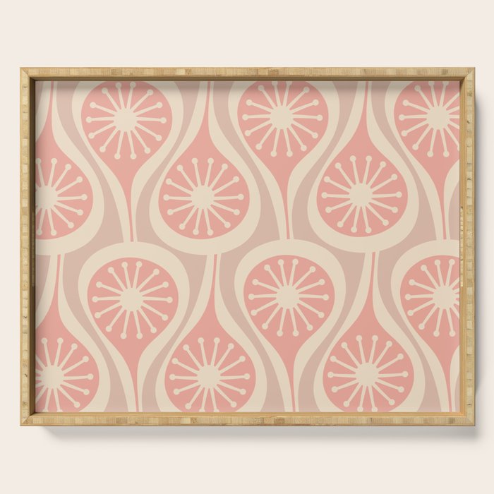 Mid Century Modern Atomic Drops Retro Pattern in Dusky Blush Pink Serving Tray Gallery Image 1