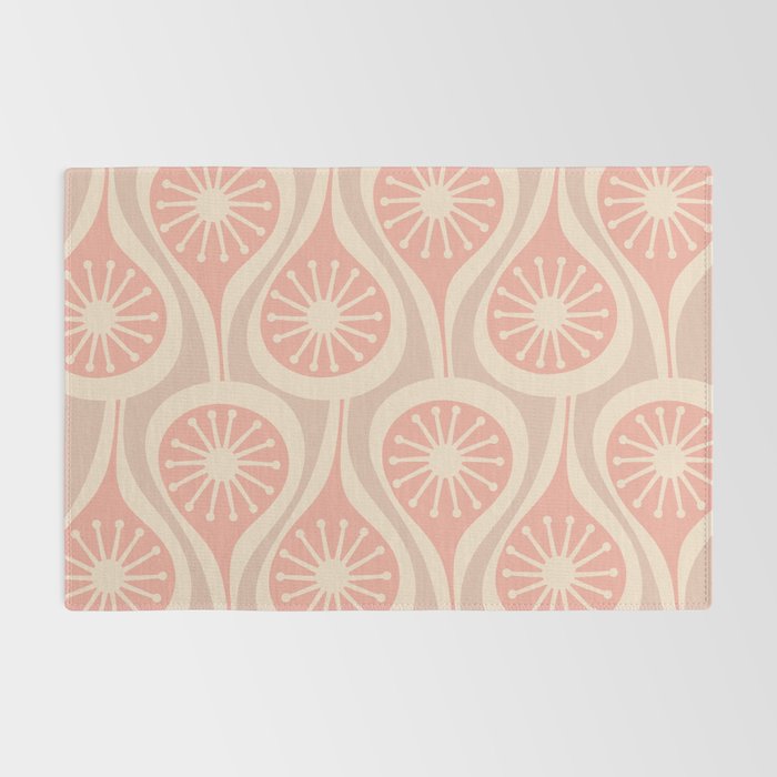 Mid Century Modern Atomic Drops Retro Pattern in Dusky Blush Pink Rug Gallery Image 2