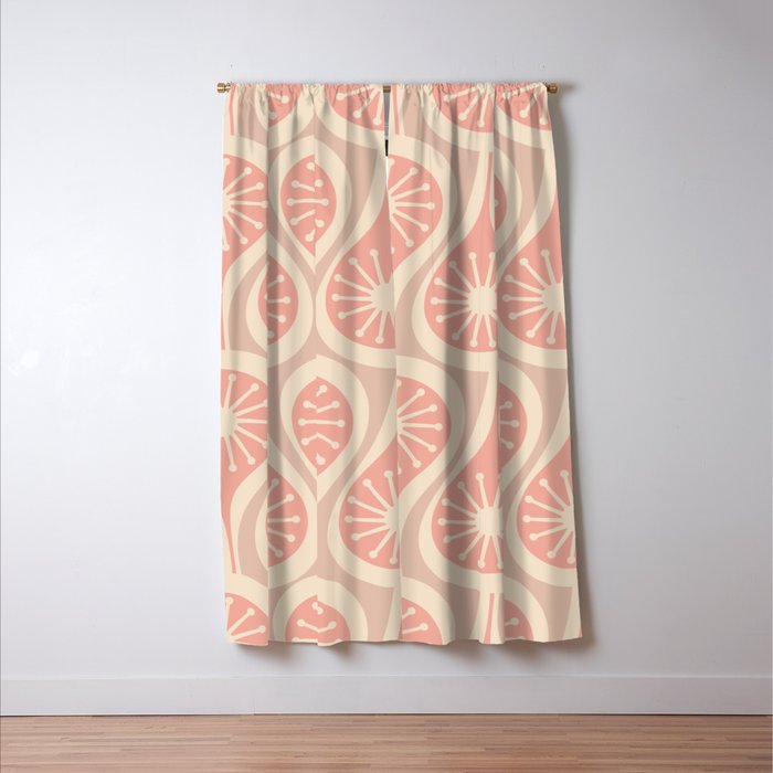 Mid Century Modern Atomic Drops Retro Pattern in Dusky Blush Pink Window Curtain Gallery Image 3