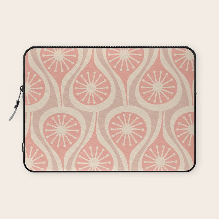 Mid Century Modern Atomic Drops Retro Pattern in Dusky Blush Pink Laptop Sleeve Gallery Image 1