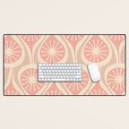 Mid Century Modern Atomic Drops Retro Pattern in Dusky Blush Pink Desk Mat Gallery Image 1