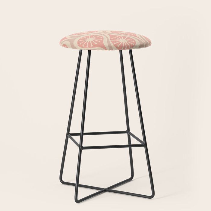 Mid Century Modern Atomic Drops Retro Pattern in Dusky Blush Pink Stool Gallery Image 1