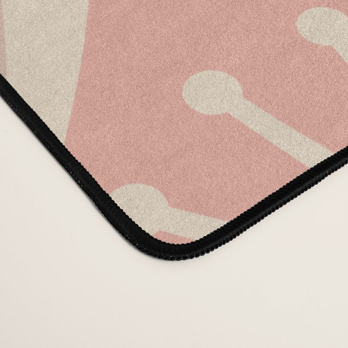 Mid Century Modern Atomic Drops Retro Pattern in Dusky Blush Pink Desk Mat Gallery Image 4