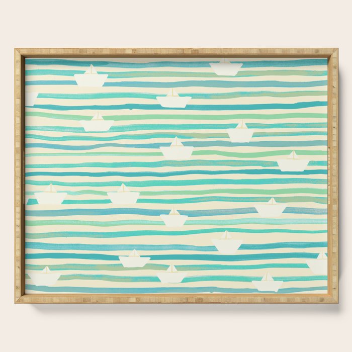 Whimsical Paper Boats Serving Tray Gallery Image 1