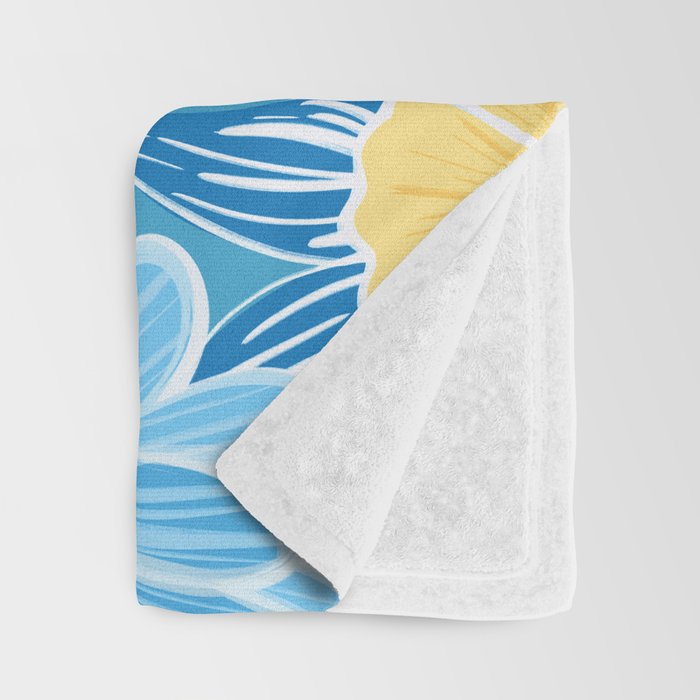 Hibiscus Lemon Botanical Pattern  Throw Blanket Gallery Image 3