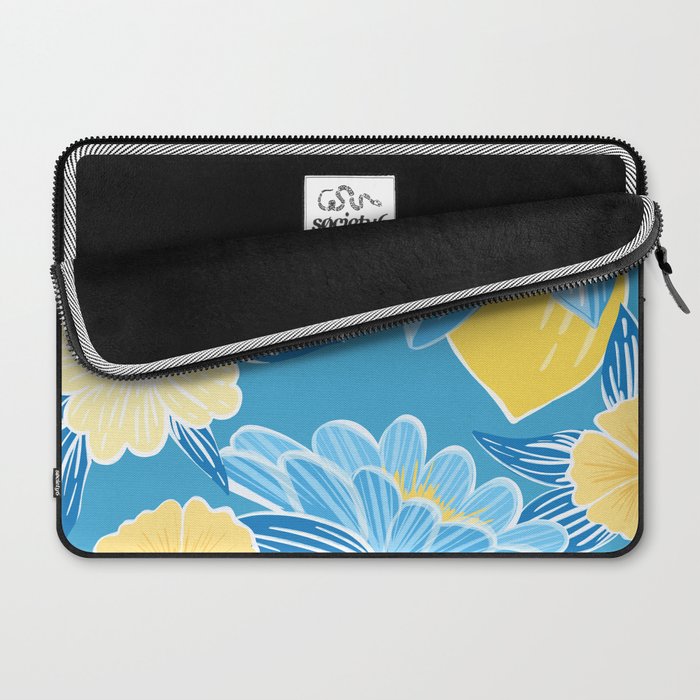 Hibiscus Lemon Botanical Pattern  Laptop Sleeve Gallery Image 2