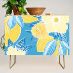 Hibiscus Lemon Botanical Pattern  Credenza Gallery Image 1