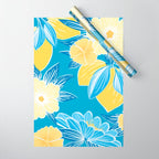 Hibiscus Lemon Botanical Pattern  Wrapping Paper Gallery Image 1