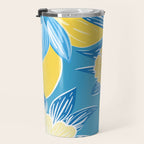 Hibiscus Lemon Botanical Pattern  Travel Mug Gallery Image 3
