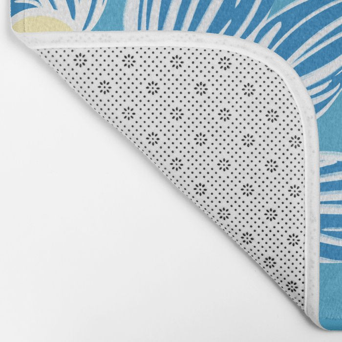 Hibiscus Lemon Botanical Pattern  Bath Mat Gallery Image 2