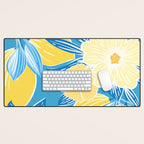 Hibiscus Lemon Botanical Pattern  Desk Mat Gallery Image 1