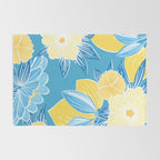 Hibiscus Lemon Botanical Pattern  Rug Gallery Image 2