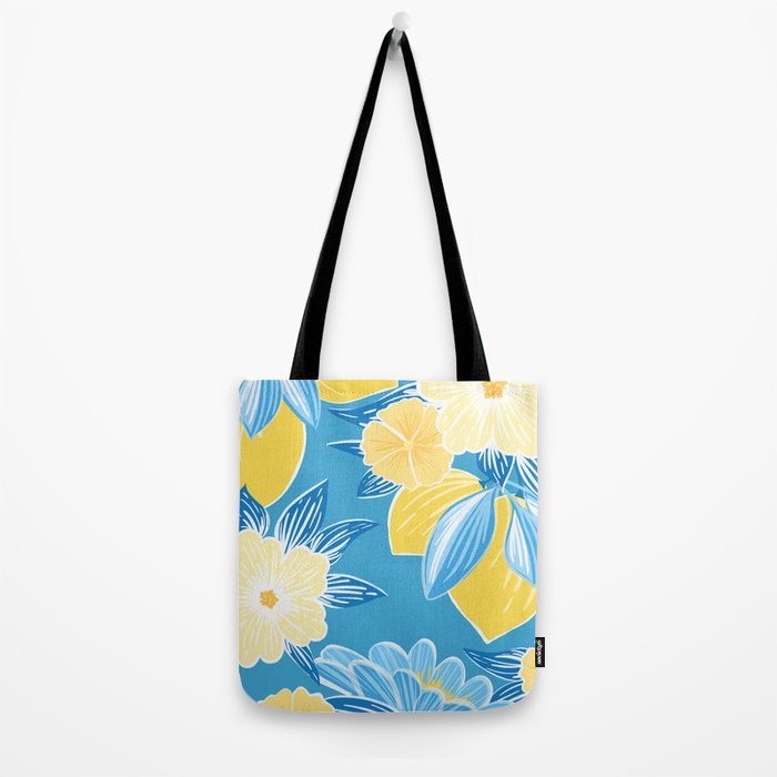 Hibiscus Lemon Botanical Pattern  Tote Bag Gallery Image 2