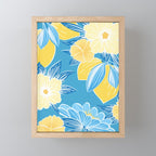 Hibiscus Lemon Botanical Pattern  Mini Art Print Gallery Image 1