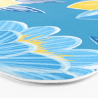 Hibiscus Lemon Botanical Pattern  Bath Mat Gallery Image 3