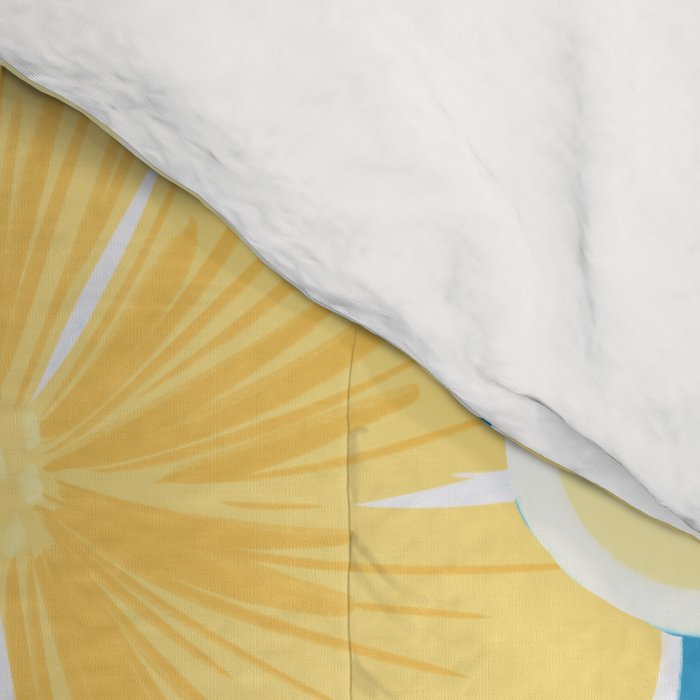Hibiscus Lemon Botanical Pattern  Comforter Gallery Image 4
