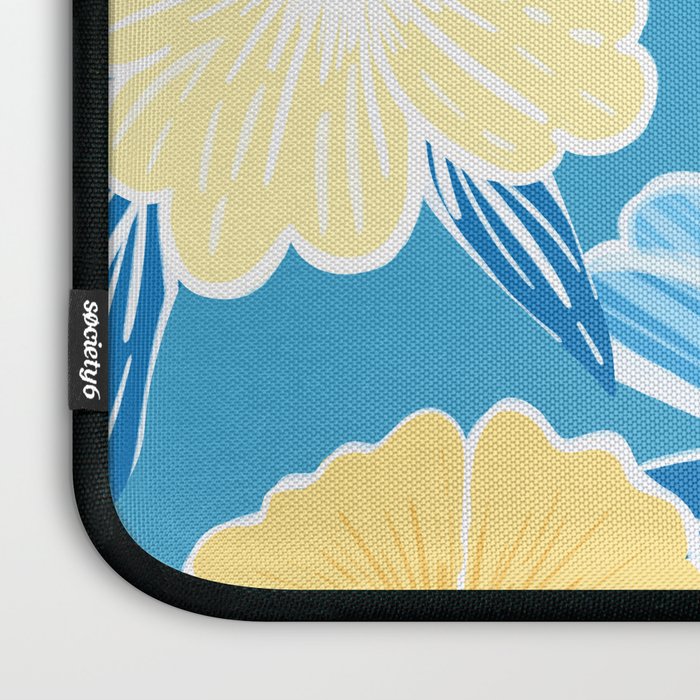 Hibiscus Lemon Botanical Pattern  Laptop Sleeve Gallery Image 3