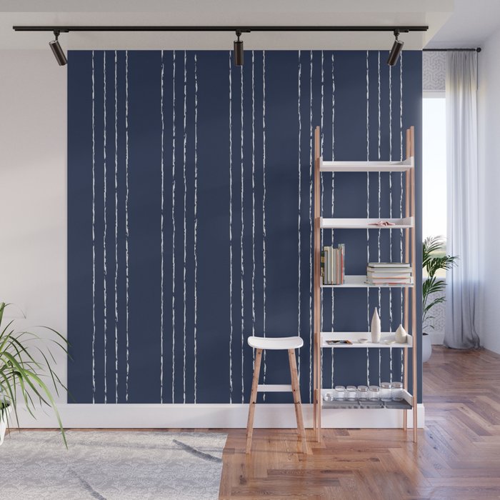 Lines #5 (Navy) Wall Mural Gallery Image 1