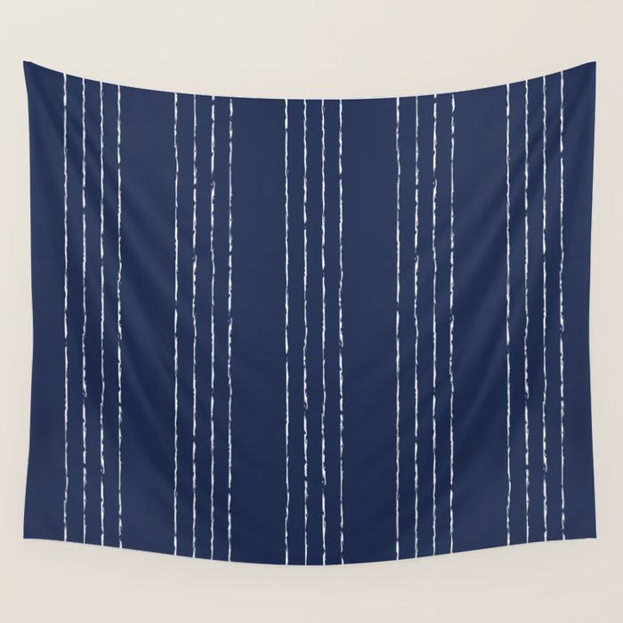 Lines #5 (Navy) Wall Tapestry Gallery Image 4