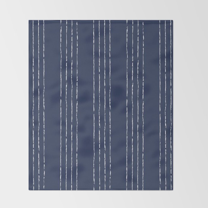 Lines #5 (Navy) Throw Blanket Gallery Image 2