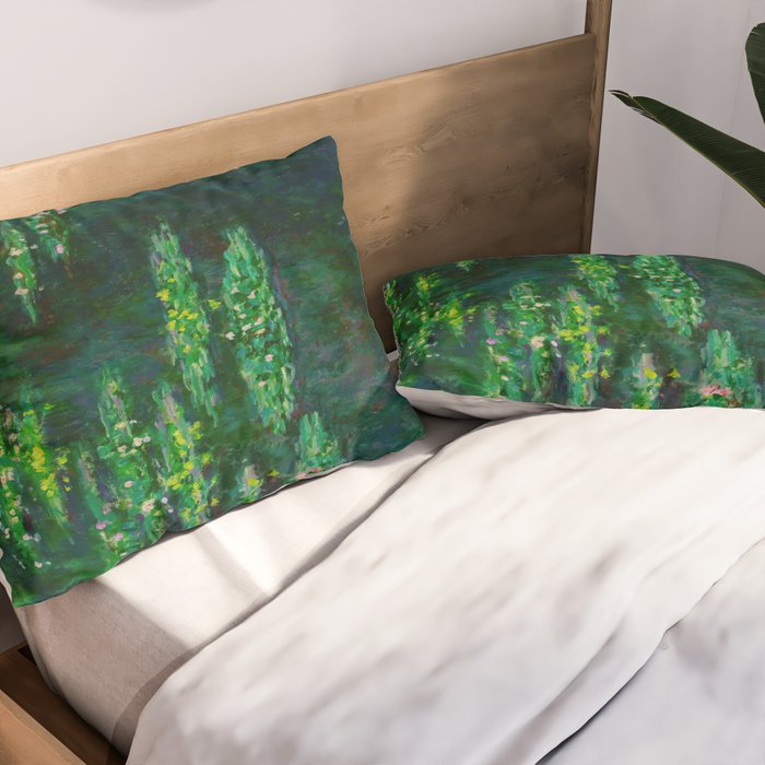 Claude Monet Impressionist Landscape Oil Painting Waterlilies Pillow Sham Gallery Image 2