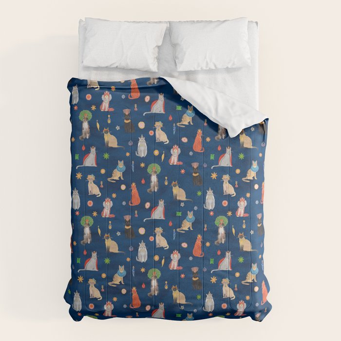 Cat Queens (Blue) Comforter Gallery Image 6