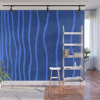 Wavy Stripes in Blue Wall Mural Gallery Image 1
