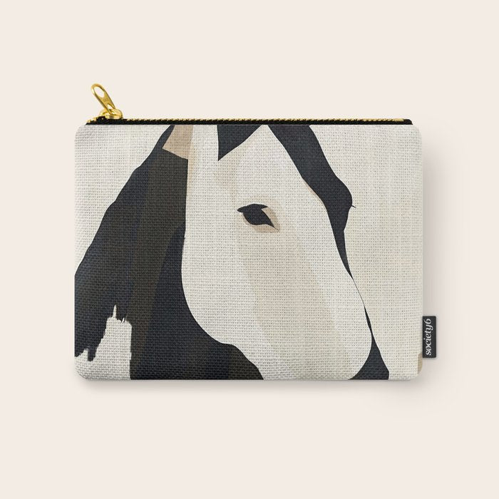 Horse in Black and White Carry All Pouch Gallery Image 1