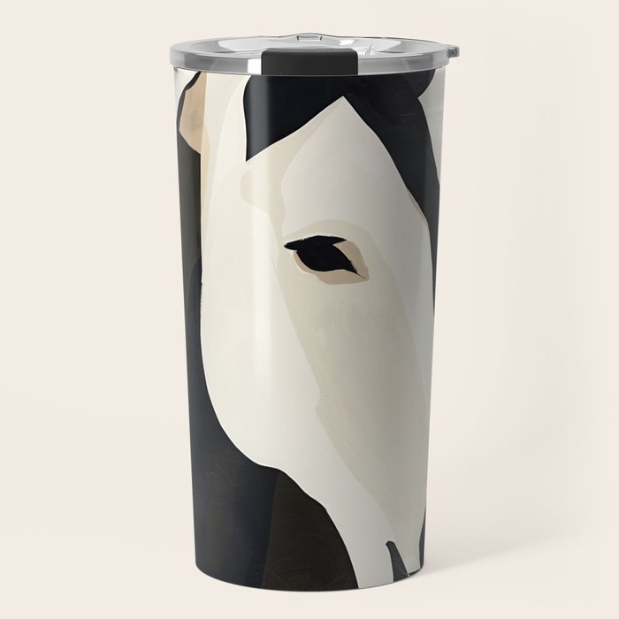 Horse in Black and White Travel Mug Gallery Image 1