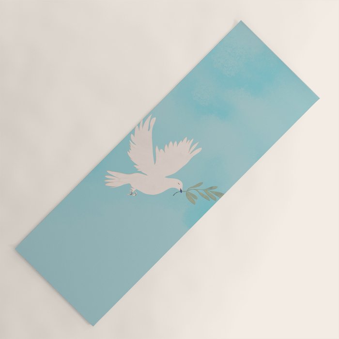 Dove of Peace with Olive Branch Yoga Mat Gallery Image 1