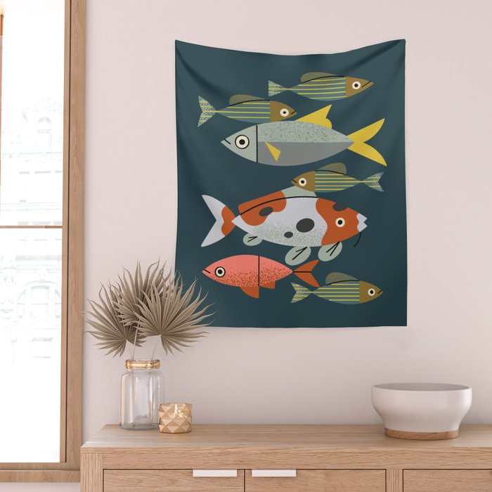 Pond Fishes Wall Tapestry Gallery Image 2