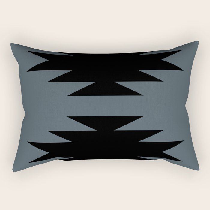 Geometric Southwestern Minimalism - Neutral Blue Rectangular Pillow Gallery Image 1