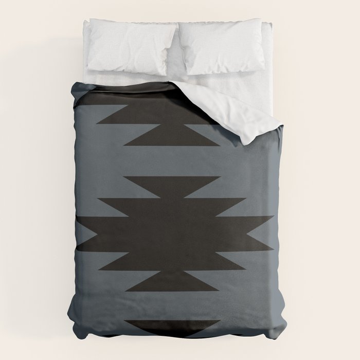 Geometric Southwestern Minimalism - Neutral Blue Duvet Cover Gallery Image 1