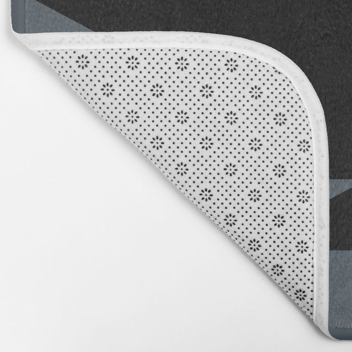Geometric Southwestern Minimalism - Neutral Blue Bath Mat Gallery Image 2