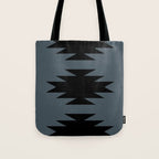 Geometric Southwestern Minimalism - Neutral Blue Tote Bag Gallery Image 1