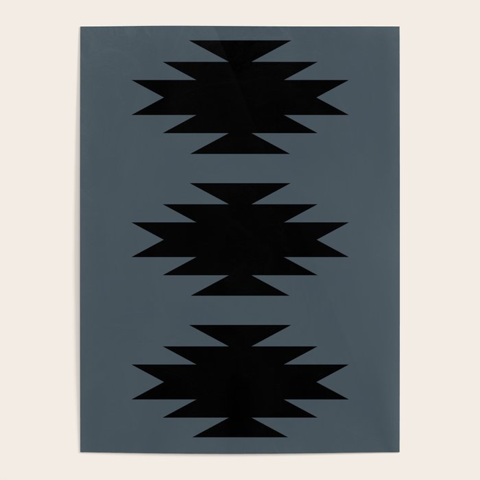 Geometric Southwestern Minimalism - Neutral Blue Poster Gallery Image 4