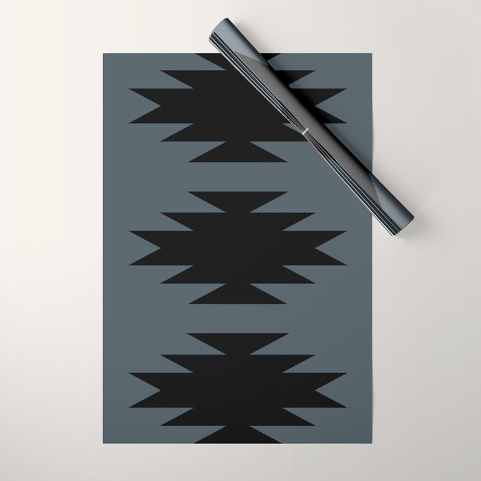 Geometric Southwestern Minimalism - Neutral Blue Wrapping Paper Gallery Image 1