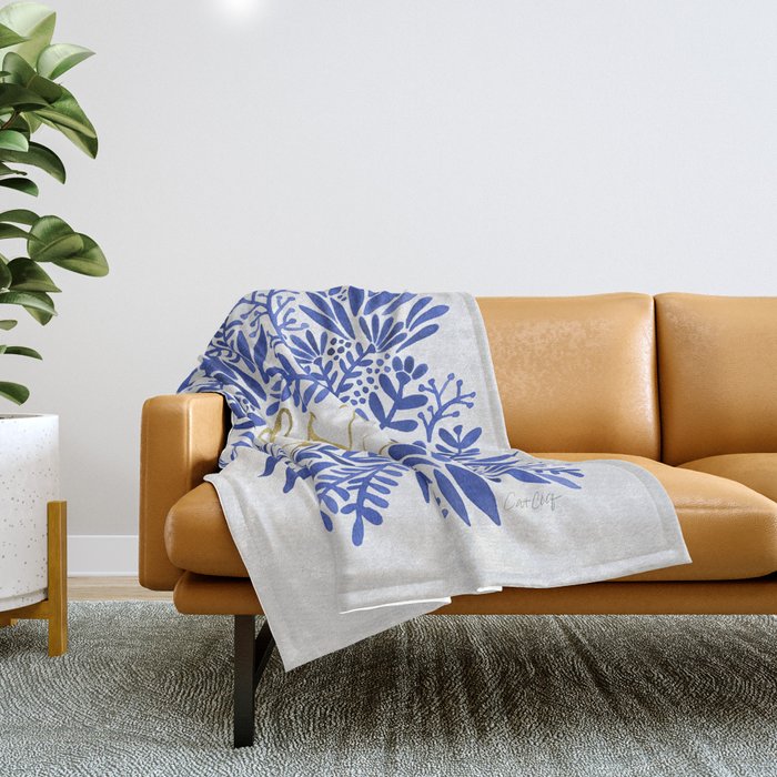 That's Life â Gold & Blue Throw Blanket Gallery Image 1