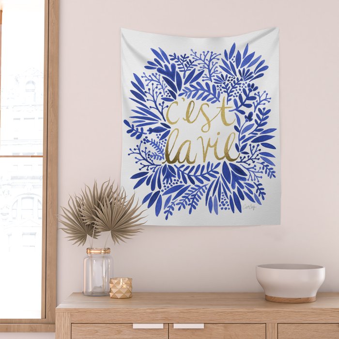 That's Life â Gold & Blue Wall Tapestry Gallery Image 2