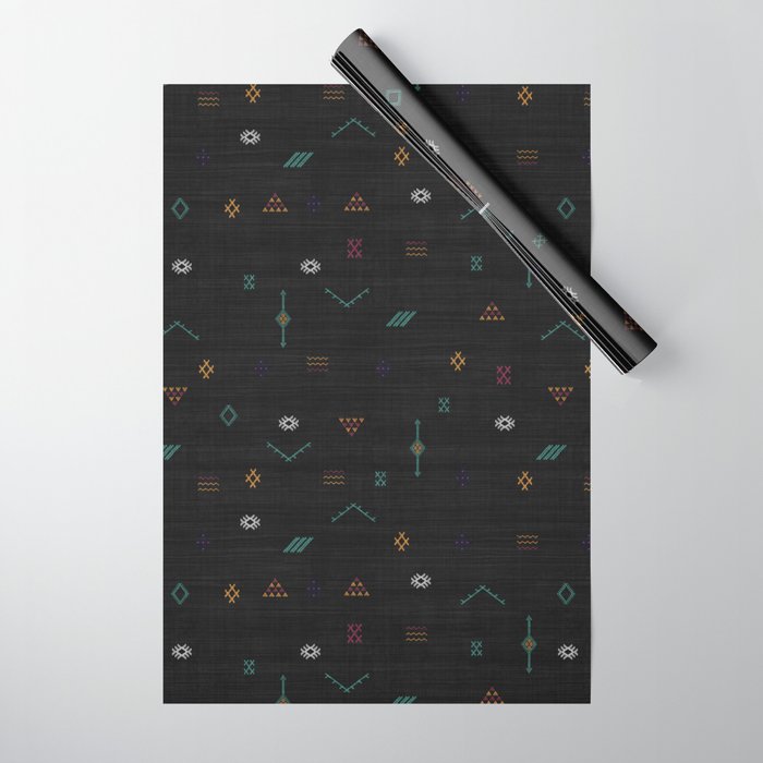 Cactus Silk In Black Wrapping Paper Gallery Image 1