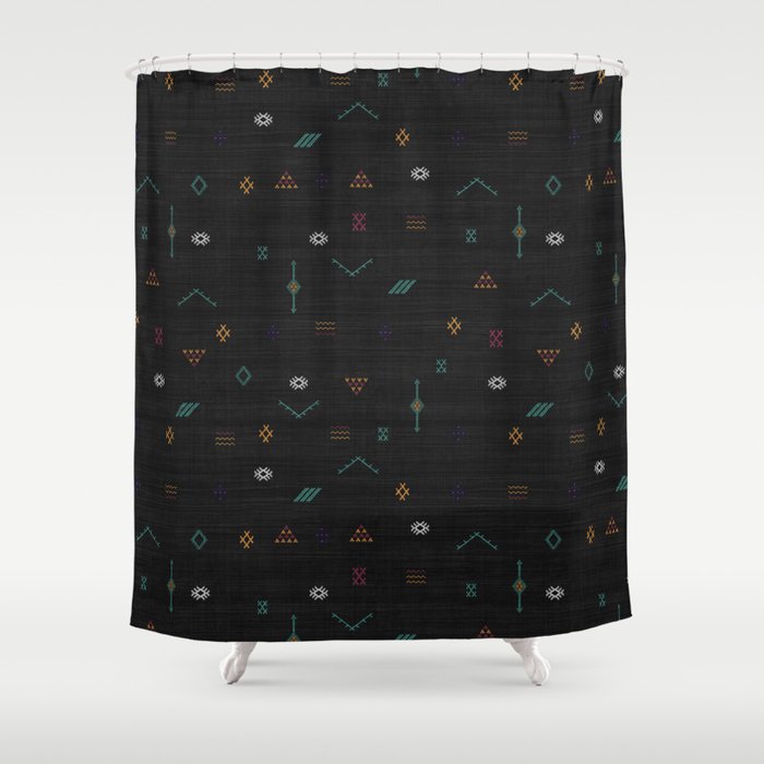 Cactus Silk In Black Shower Curtain Gallery Image 1