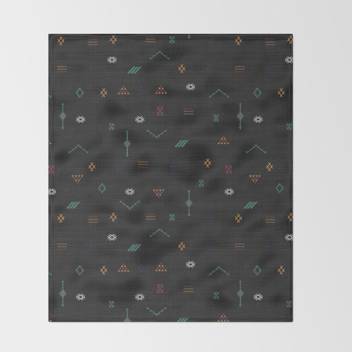 Cactus Silk In Black Throw Blanket Gallery Image 2