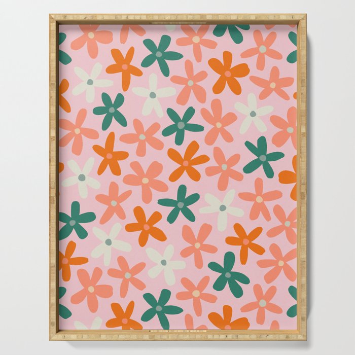 Tiny Flower Pattern #3 Serving Tray Gallery Image 1