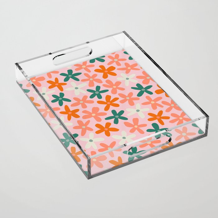 Tiny Flower Pattern #3 Acrylic Tray Gallery Image 1
