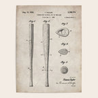 Baseball Bat Patent - Baseball Art - Antique Poster Gallery Image 4