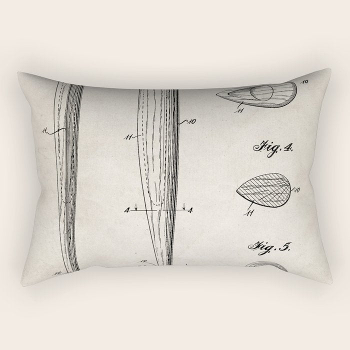 Baseball Bat Patent - Baseball Art - Antique Rectangular Pillow Gallery Image 2