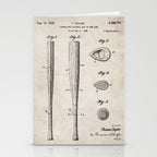 Baseball Bat Patent - Baseball Art - Antique Stationery Card Gallery Image 2
