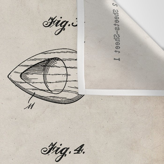 Baseball Bat Patent - Baseball Art - Antique Wall Tapestry Gallery Image 3