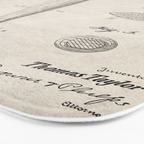 Baseball Bat Patent - Baseball Art - Antique Bath Mat Gallery Image 3